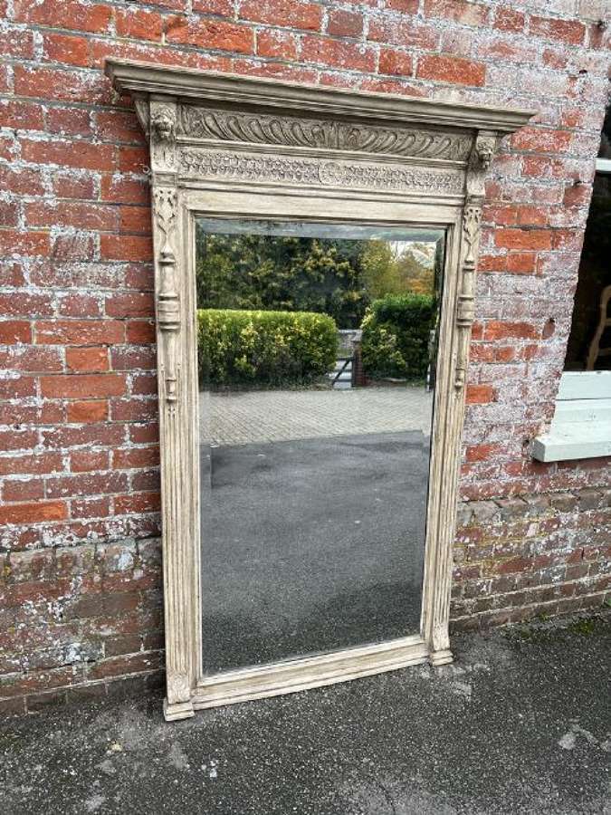 A Delightful Large Antique French 19th Century Carved Wood Painted Mir