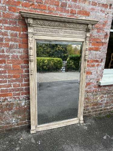 A Delightful Large Antique French 19th Century Carved Wood Painted Mir