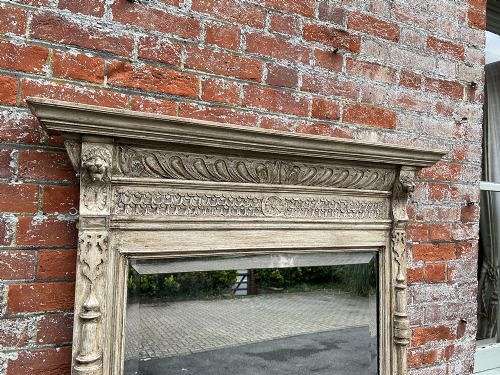 A Delightful Large Antique French 19th Century Carved Wood Painted Mir