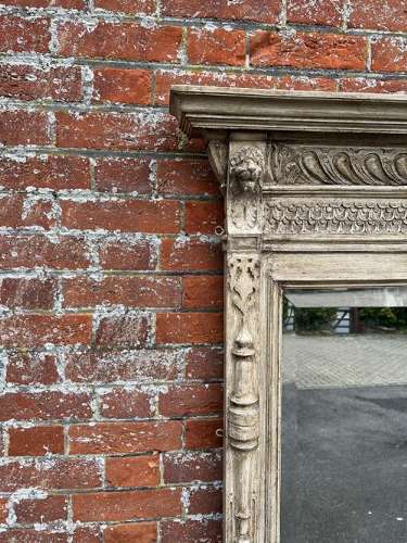 A Delightful Large Antique French 19th Century Carved Wood Painted Mir