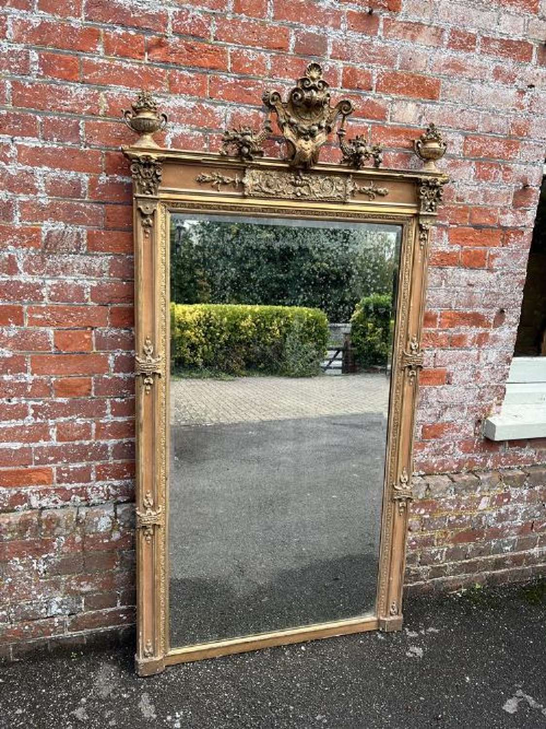 An Exceptional Large Antique French 19th Century Carved Wood & Gesso O