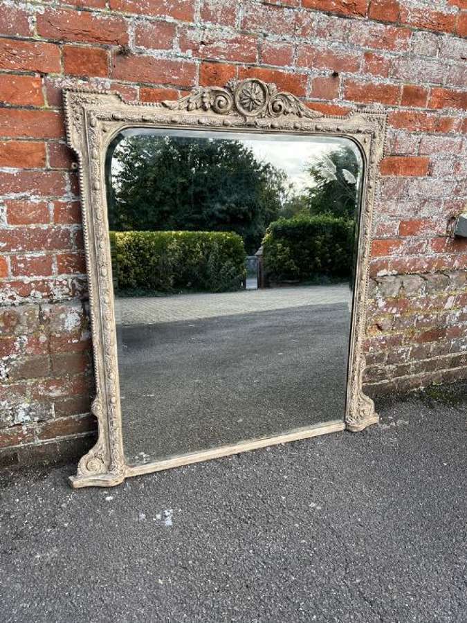 A Stunning Good Size Antique English 19th C Carved Overmantle Mirror.