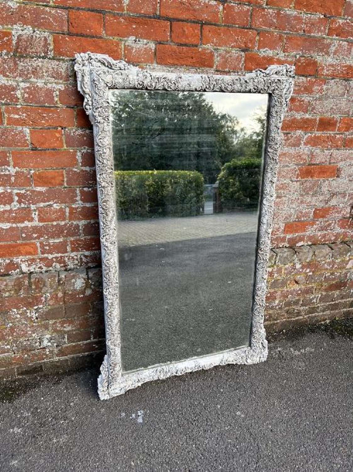 A Wonderful Large Antique French 19th Century painted shaped Mirror.