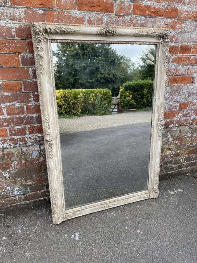 A Fabulous Large Antique French 19th Century Carved Wood & Gesso Paint