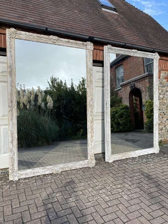 A Pair Of Extra Large Antique English 19th Century Mirrors
