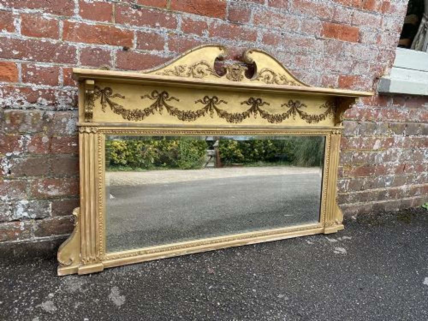 A Wonderful Highly Useful Size Antique English 19th Century Mirror