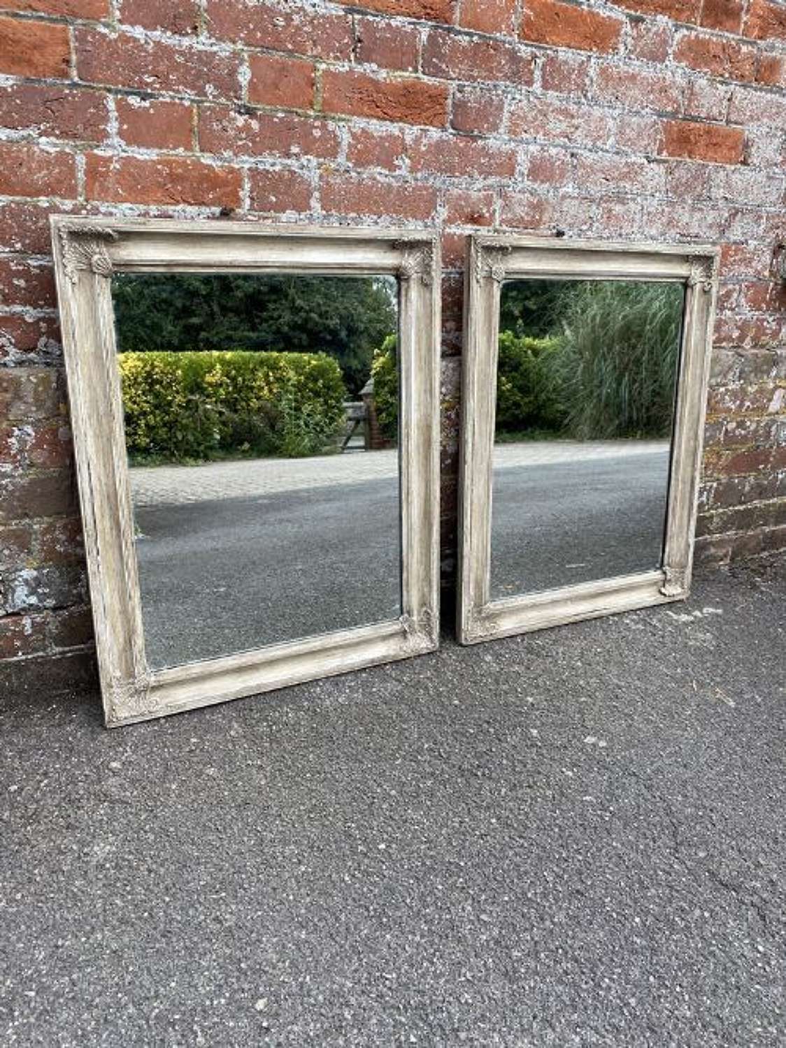 A Superb Pair Of Antique French 19th Century painted Mirrors.