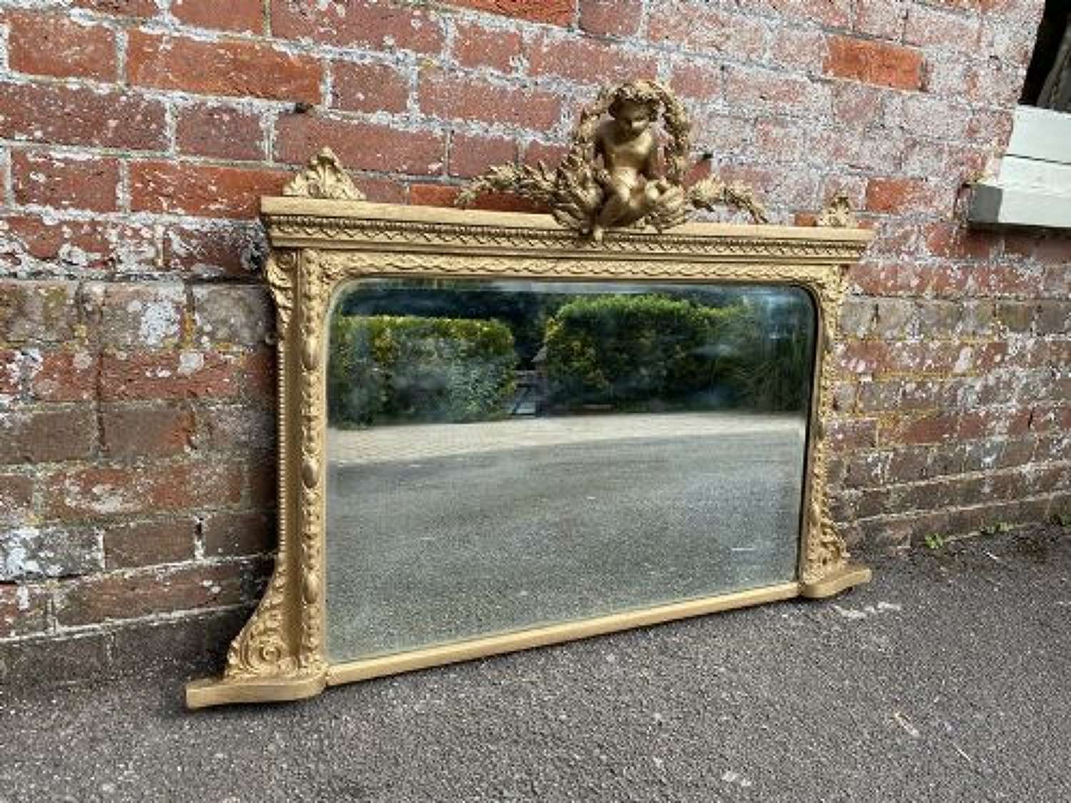 A Wonderful Useful Size Antique English 19th Century Mirror