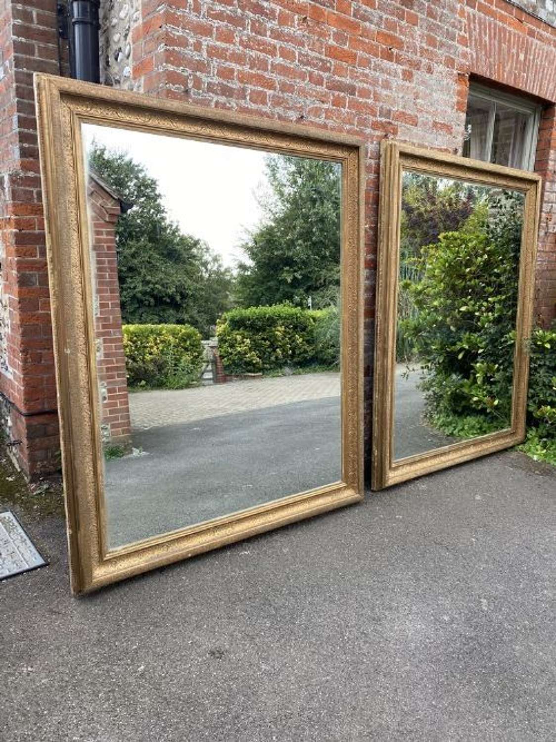 A Superb Unusual Pair Of Large Antique English 19th Century Mirrors.