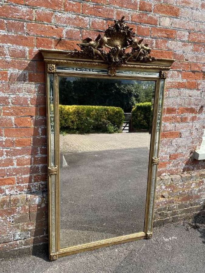 A Spectacular Large Antique French 19th Century Carved Wood & Gesso Or