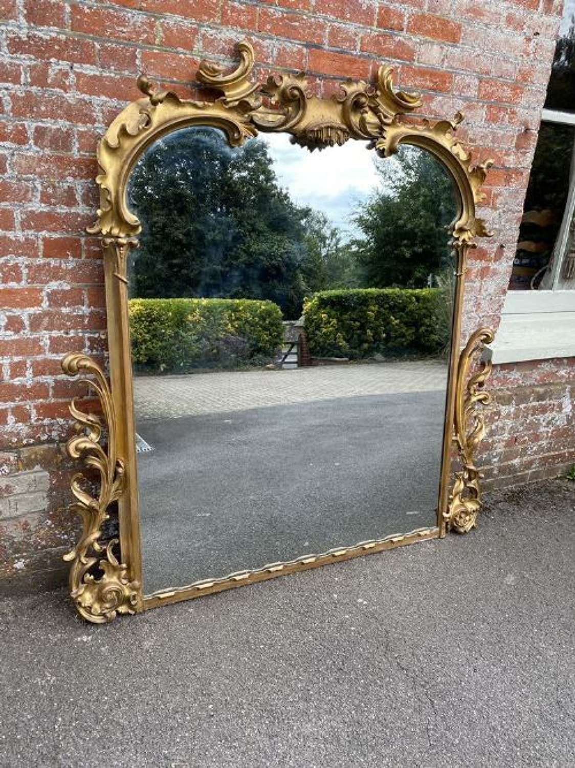 A Stunning Large Antique English 19th Century Original Gilt Mirror