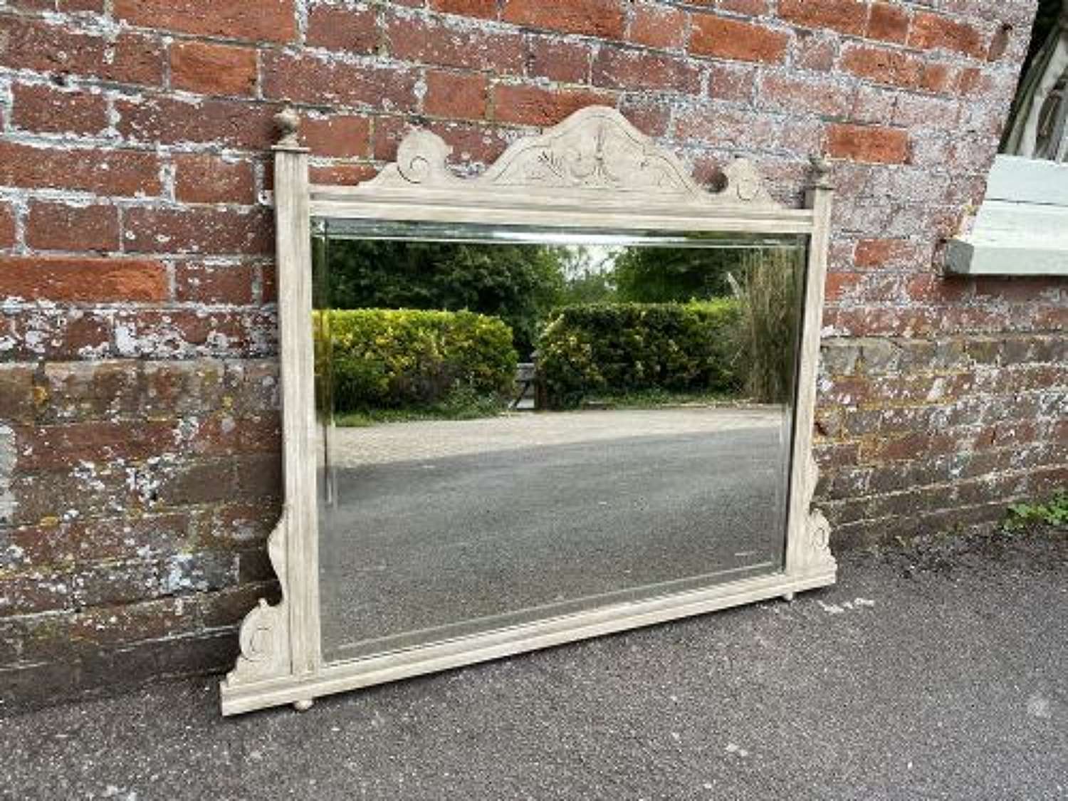 A Delightful Useful Size Early 20th Century English Painted Mirror