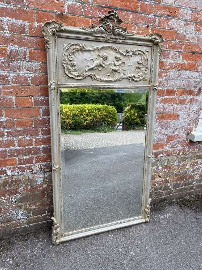 A Fabulous Large Antique French 19th Century Carved Wood & Gesso Paint