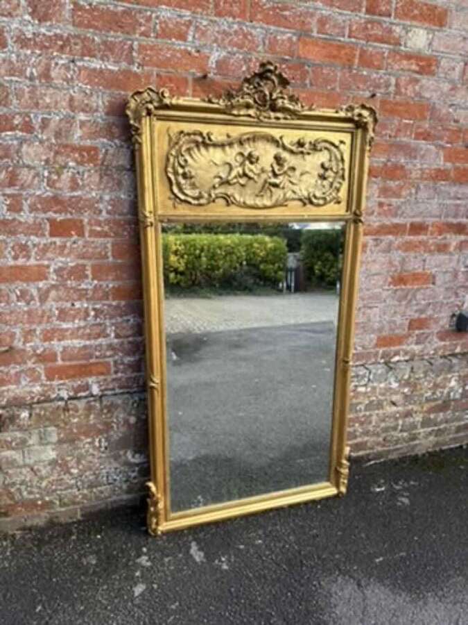 A Fabulous Large Antique French 19th Century Gilt Mirror