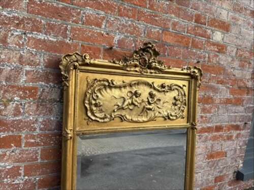 A Fabulous Large Antique French 19th Century Gilt Mirror