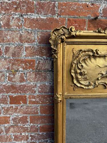 A Fabulous Large Antique French 19th Century Gilt Mirror