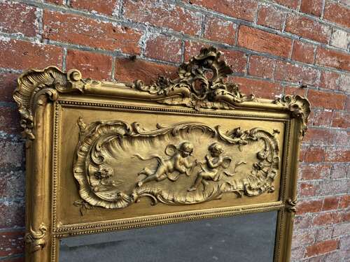 A Fabulous Large Antique French 19th Century Gilt Mirror