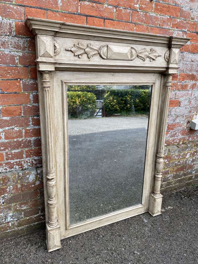 A Fabulous Large Antique French 19th Century Carved Wood Painted Colum