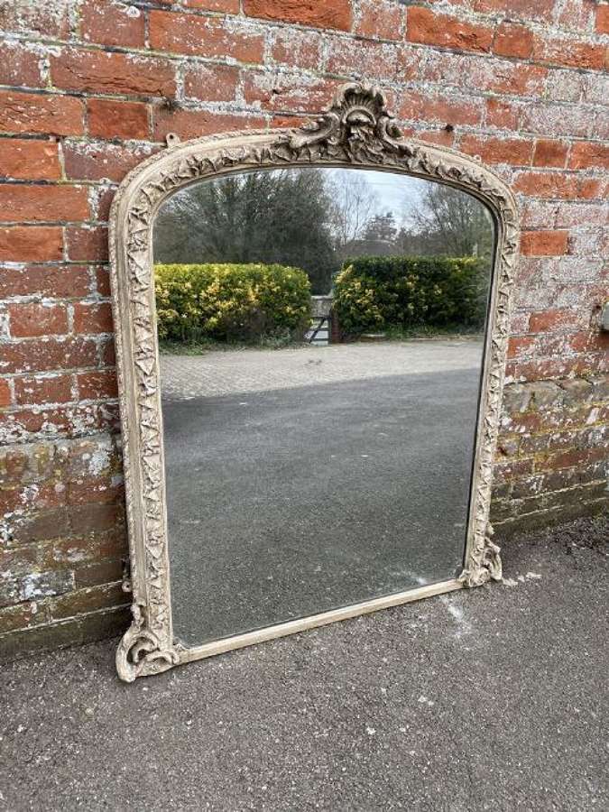 A Stunning Large Antique English 19th Century Painted Mirror