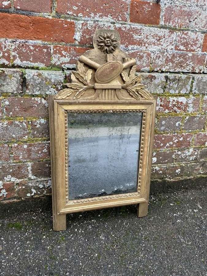 A Highly Useful Size Early Antique French 19th Century Carved Wood Ori