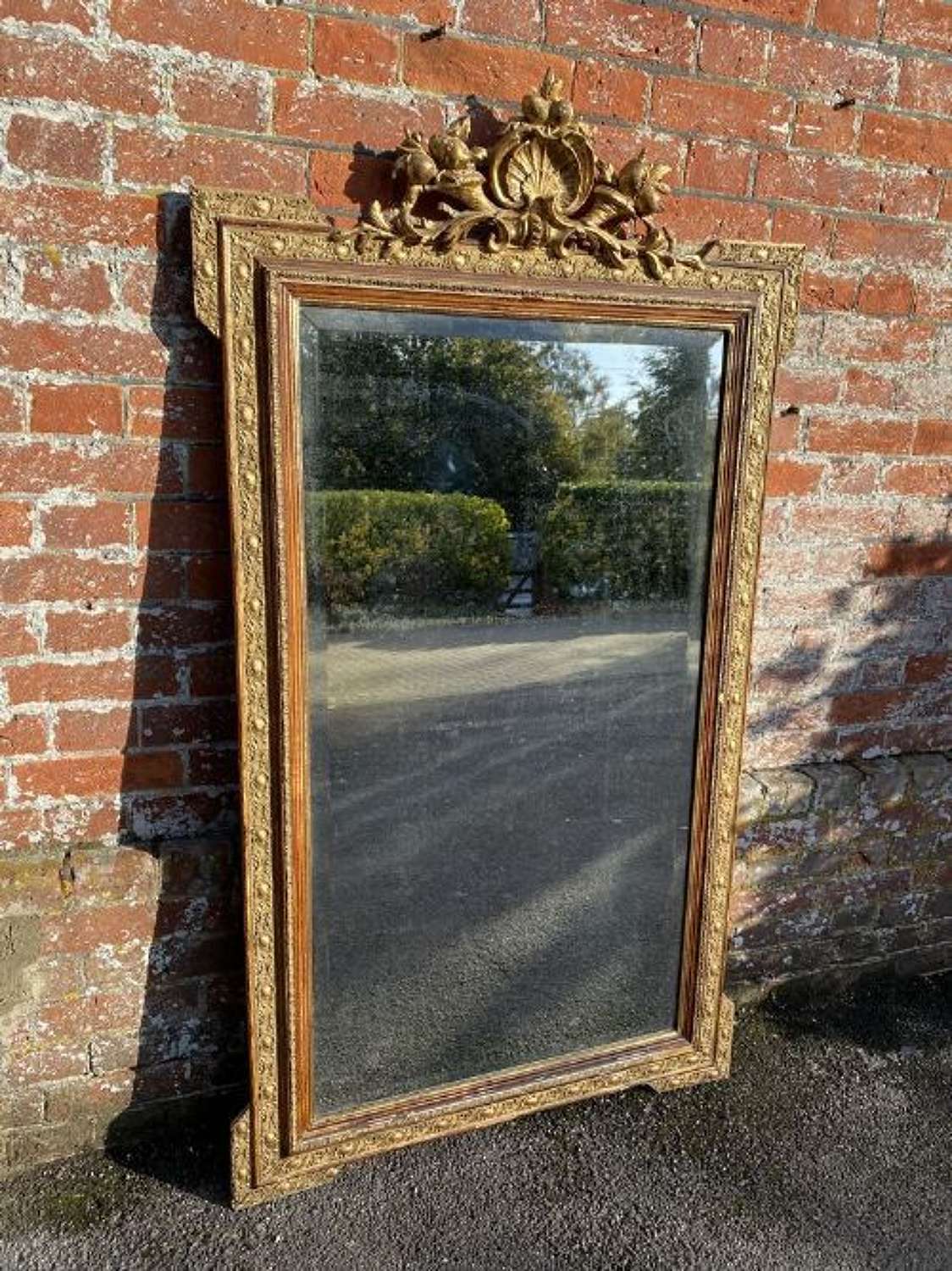 A Stunning Large Antique French 19th Century Carved Wood & Gesso Origi
