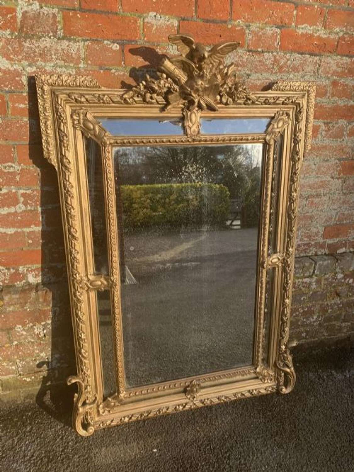 A Wonderful Good Size Antique French 19th Century Carved Wood And Gess
