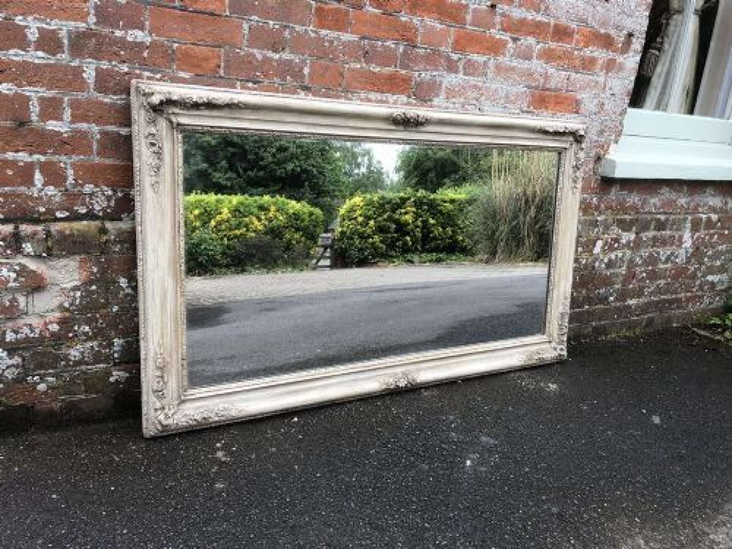 A Very Useful Antique 19th Century French  Painted Mirror