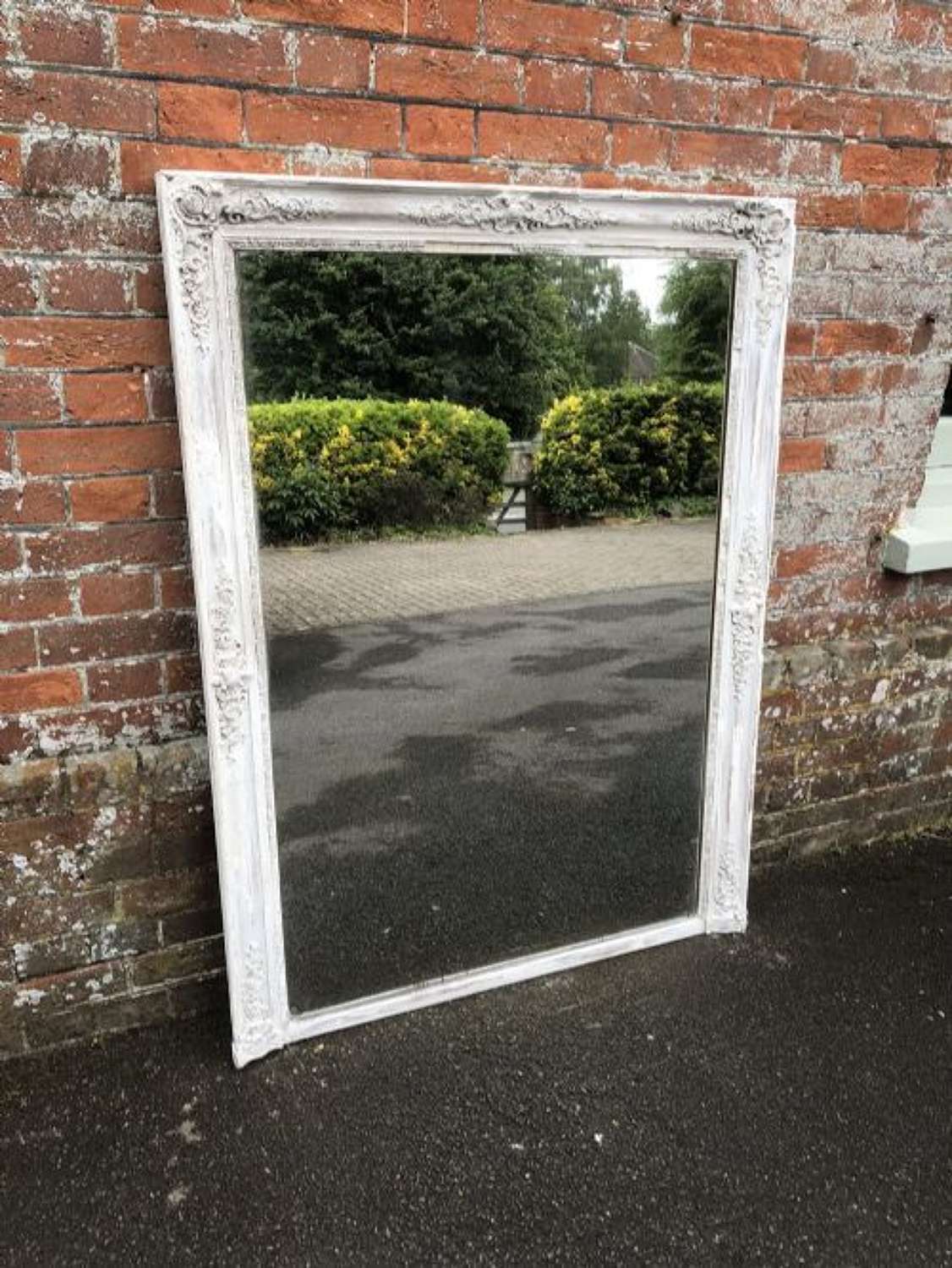 A Highly Decorative Original Early Antique 19th C Distressed Mirror