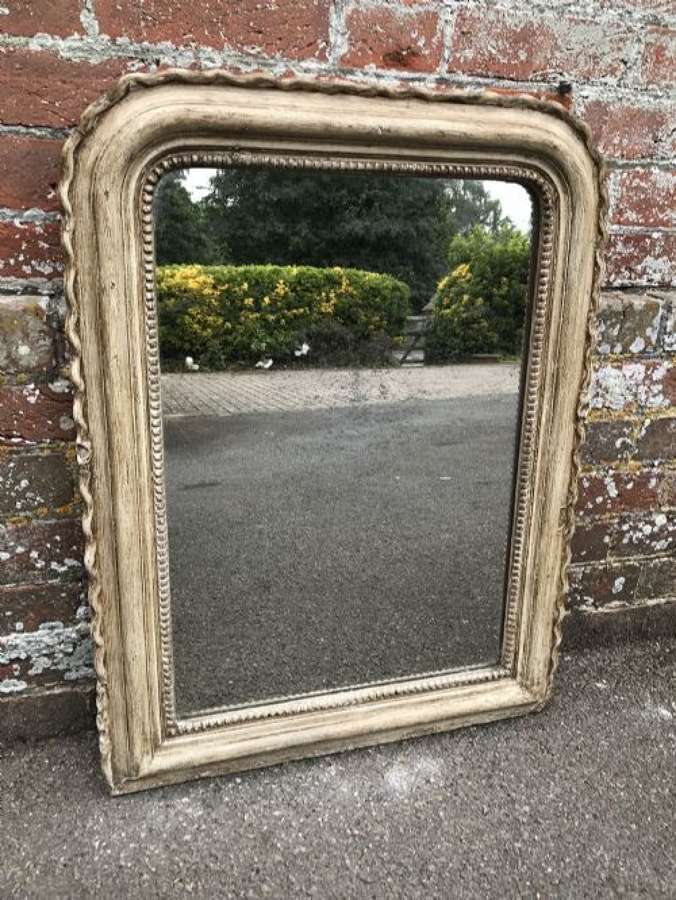 A Useful 19th Century Antique French Distressed  Mirror