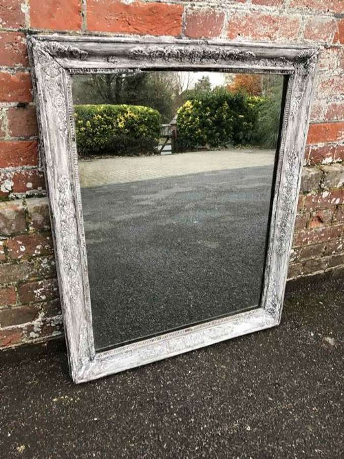 A Good Size Early Antique 19th Century French  Distressed Mirror