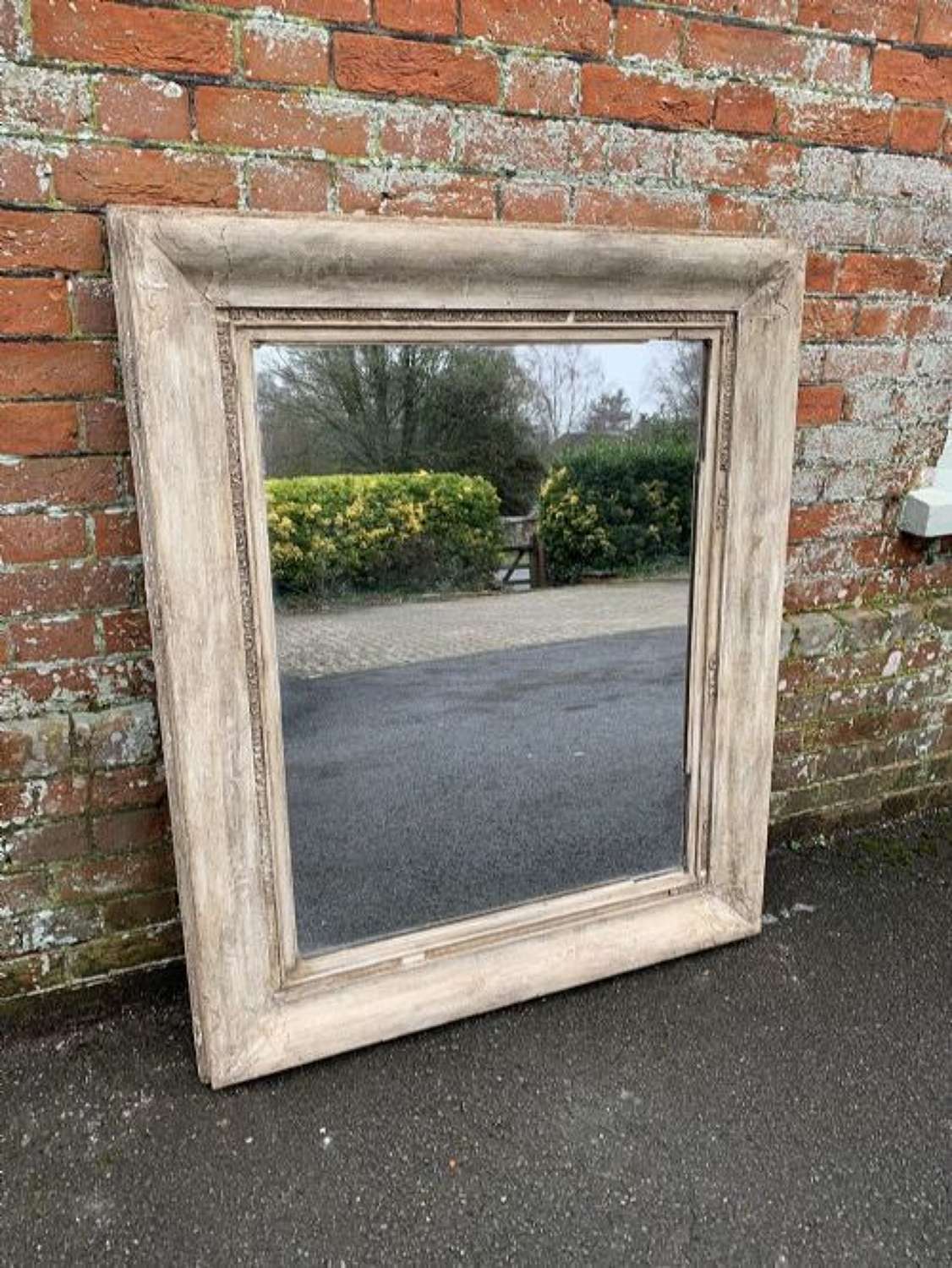 A  Highly Useful  Antique 19th Century English Distressed Mirror