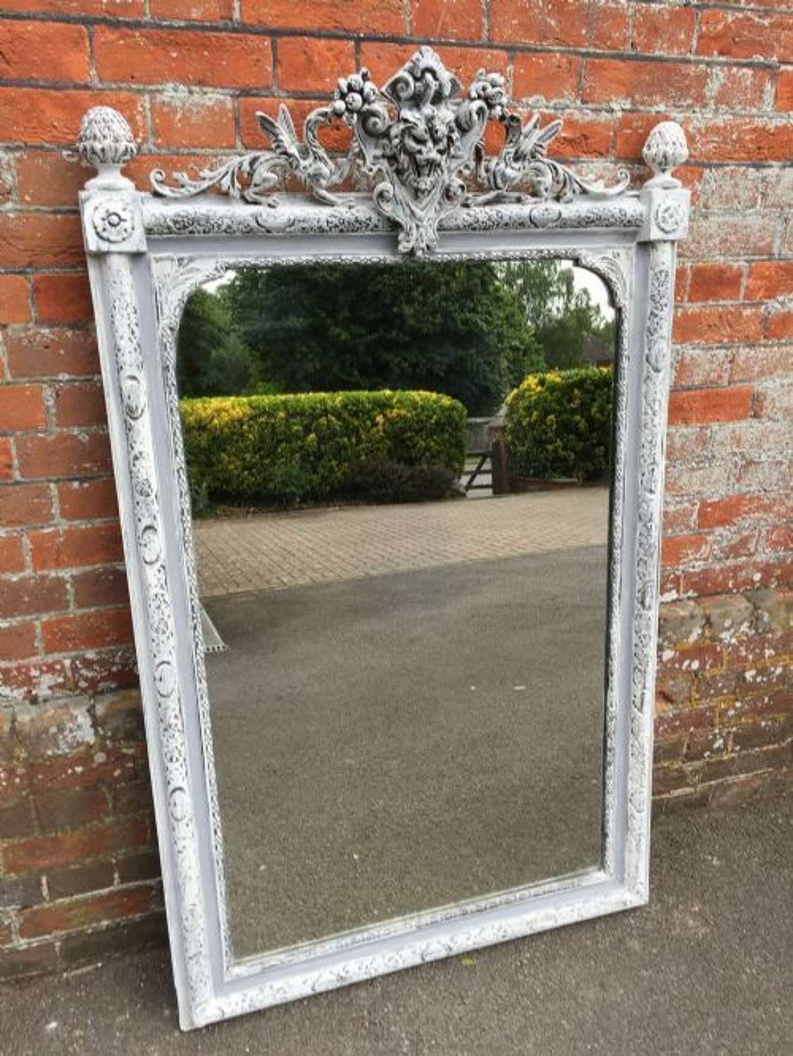 A Wonderful Antique 19th Century French  Painted Mirror.