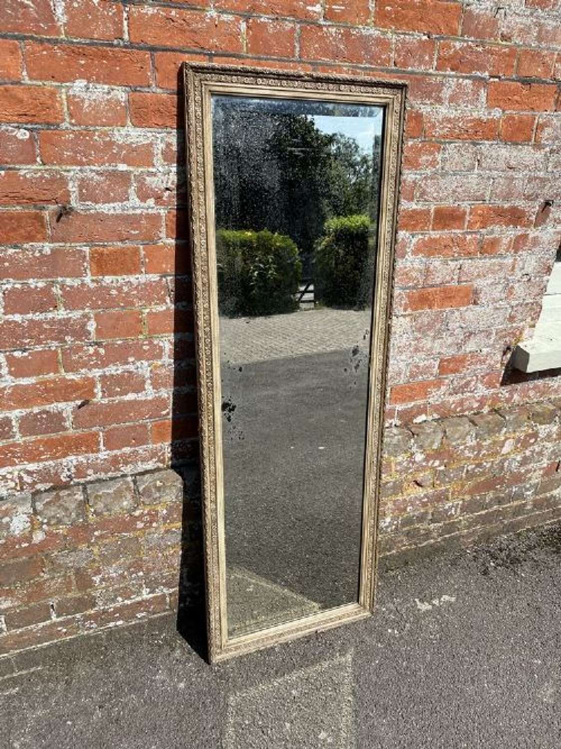 A Highly  Antique 19th Century French Carved Wood & Gesso Mirror