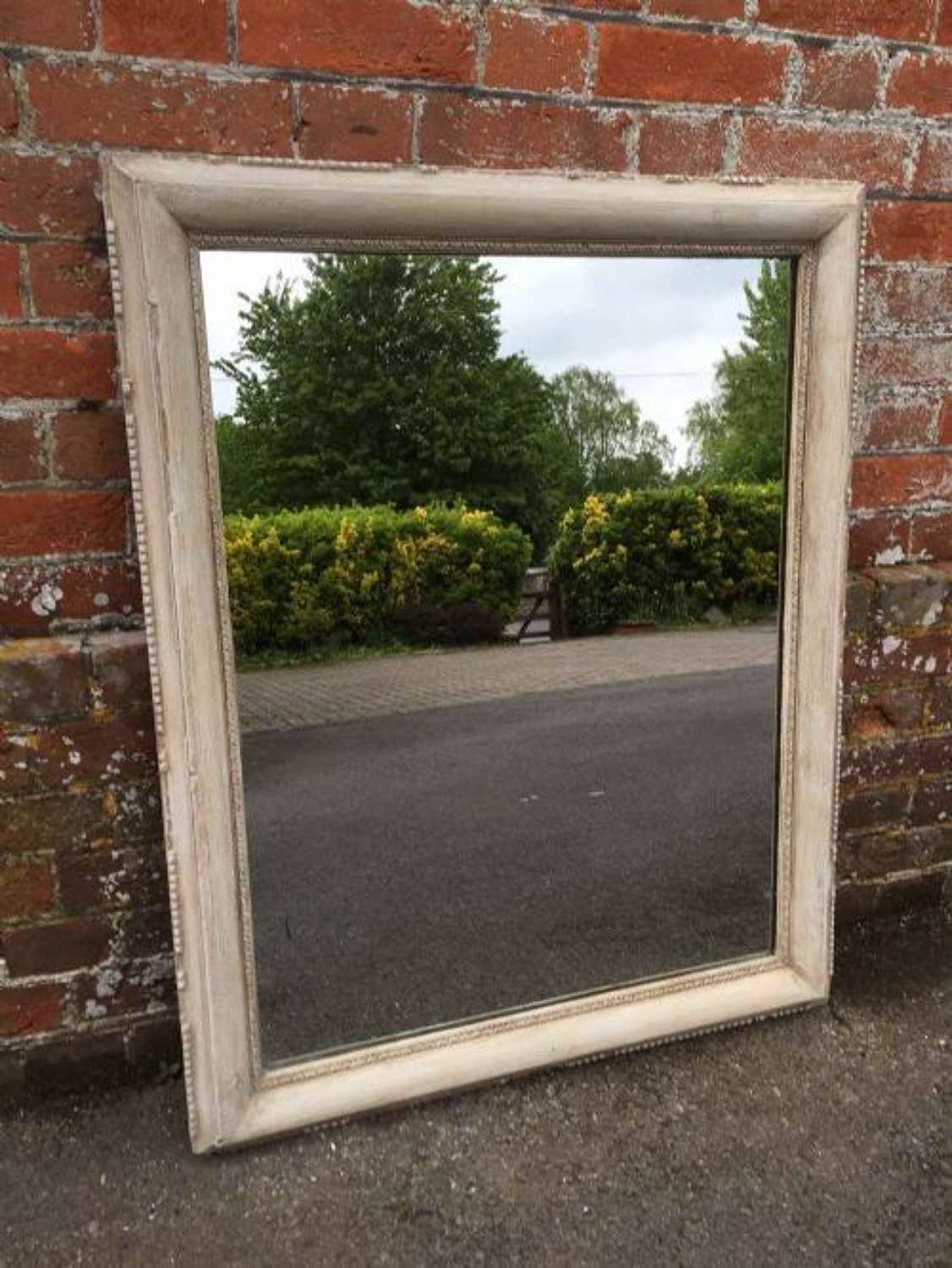 An Early Antique 19th Century French Distressed Mirror.