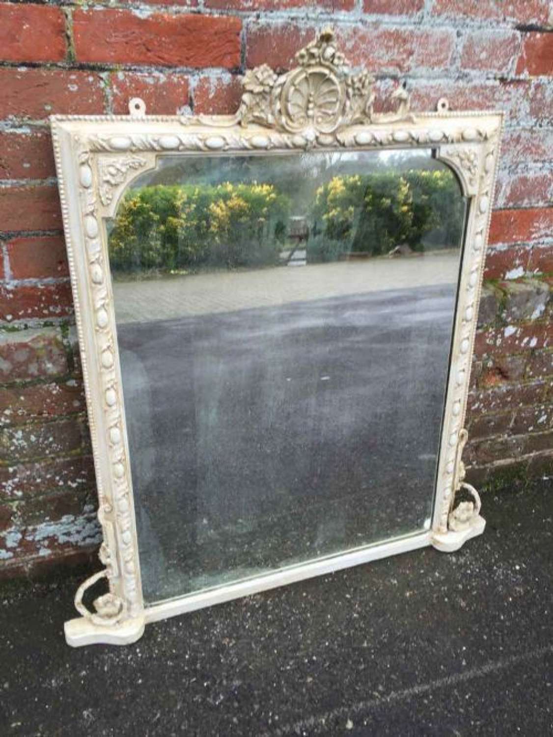 A Very Useful Size Antique 19th Century French Overmantle Mirror
