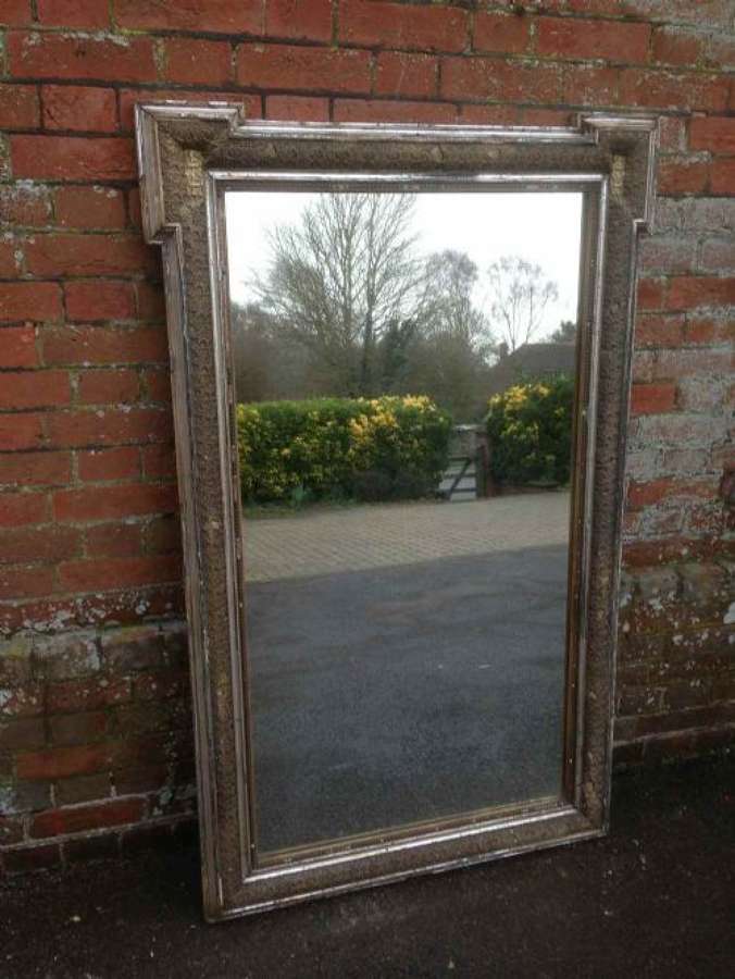 An Antique 19th Century French Distressed Original Silvered Mirror.