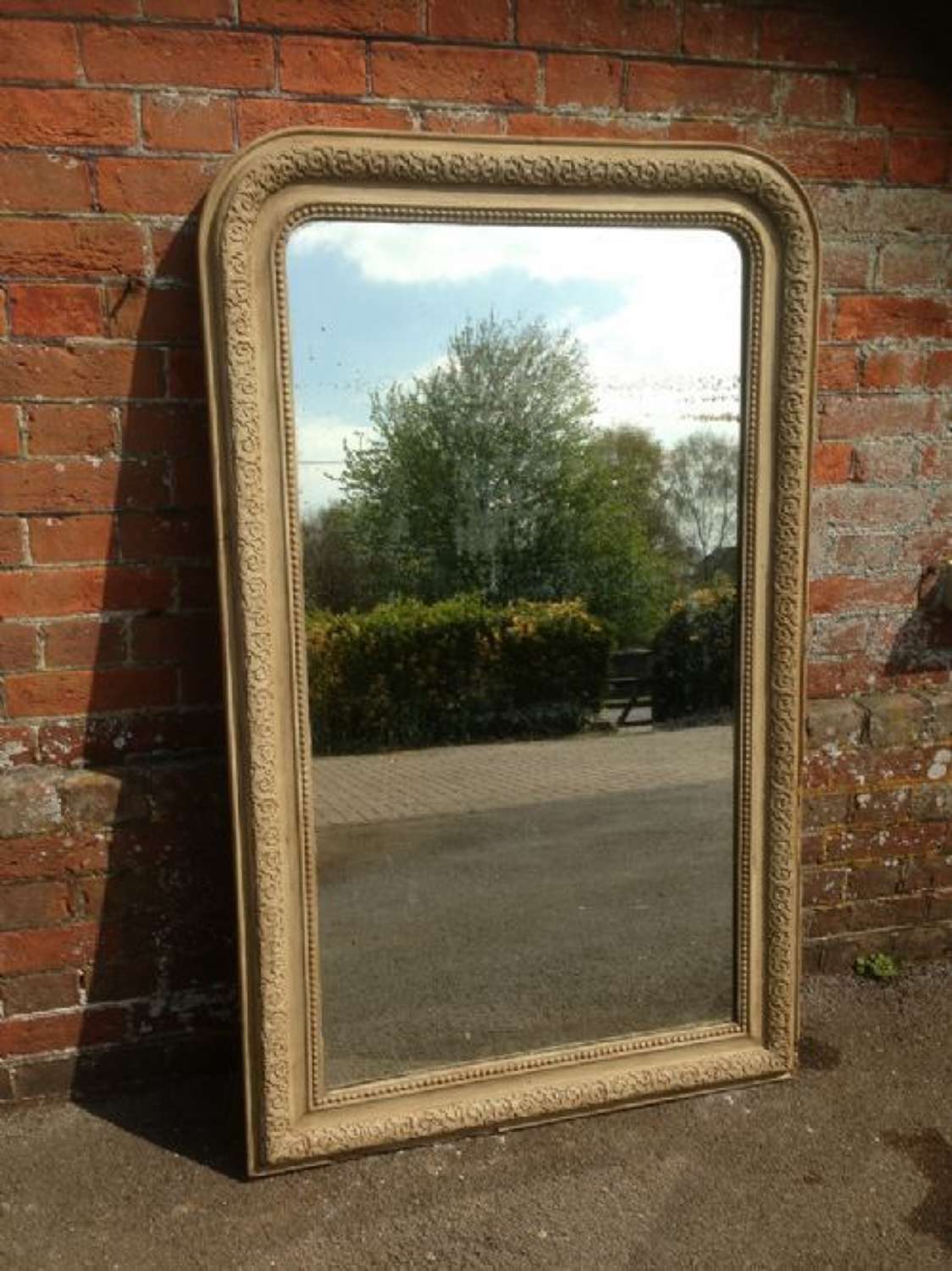 A Very Useful Large Size French Antique 19th Century Arched Top Mirror