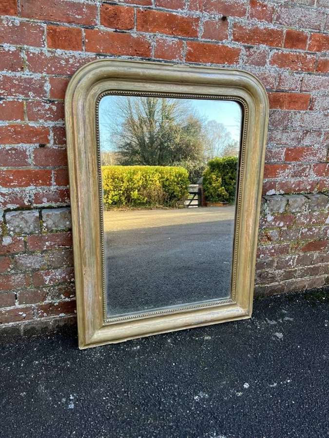 A Fabulous  Antique French 19th C arched top silver/gilt Mirror