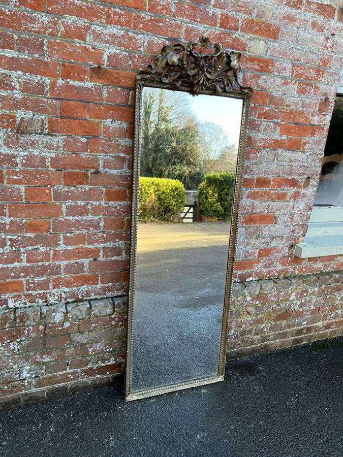 A Wonderful large Antique French 19th C carved silver/gilt Mirror