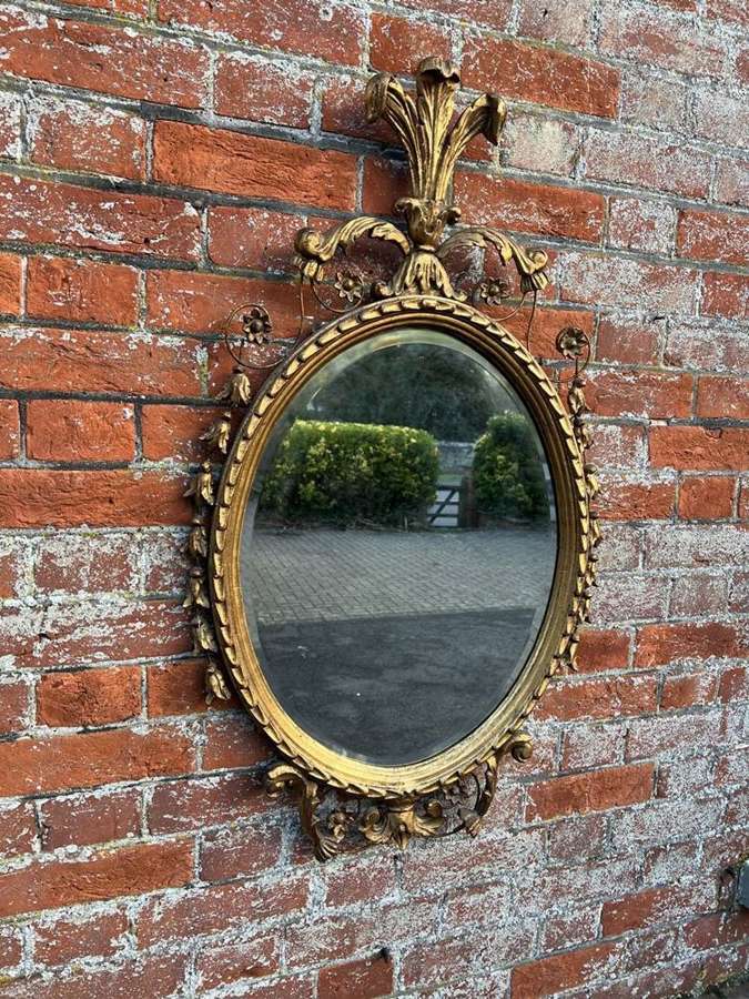 A Stunning good size Antique English 19th C  gilt Oval Mirror