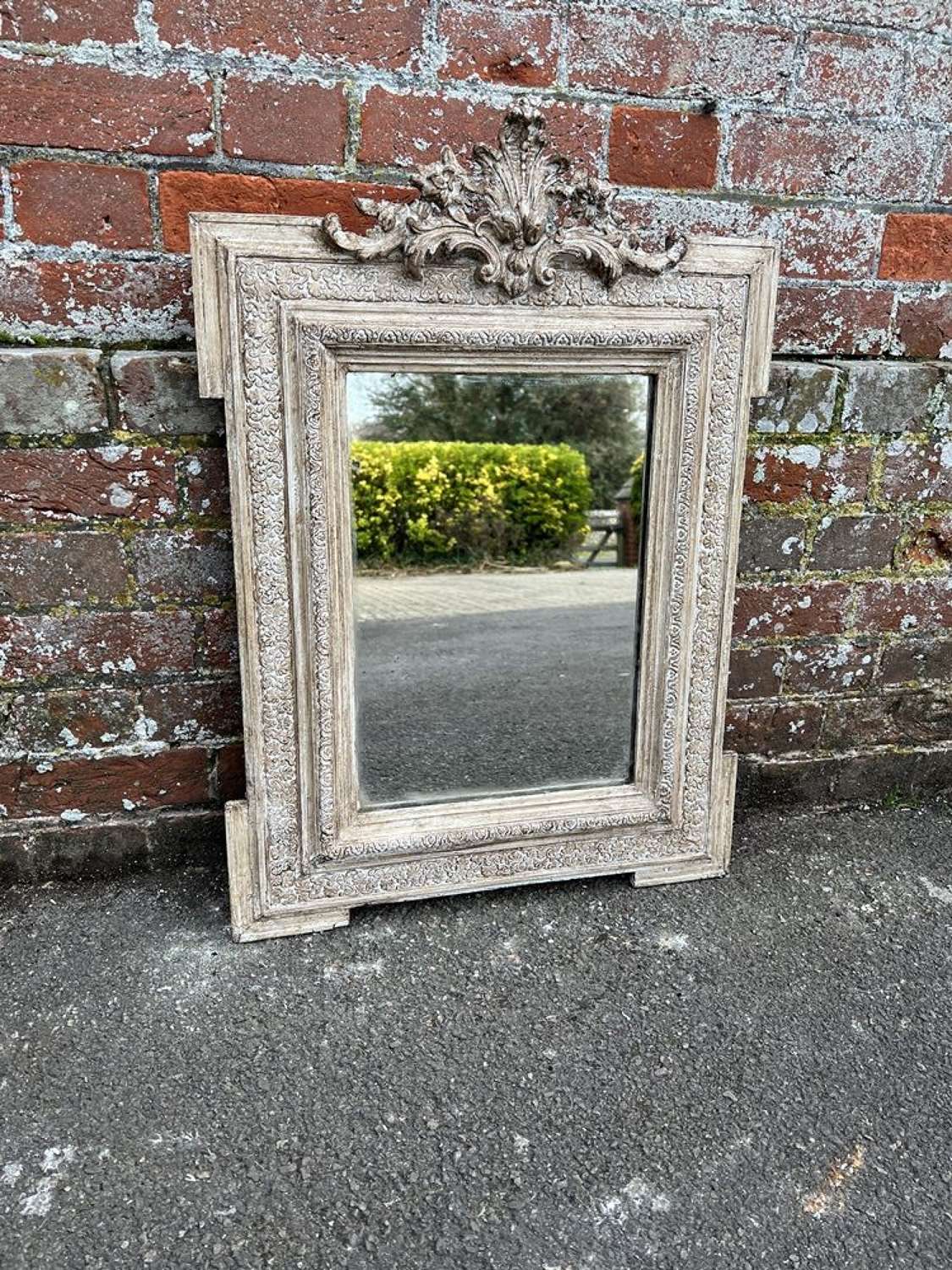 A Delightful Antique French 19th C carved wood & gesso Mirror