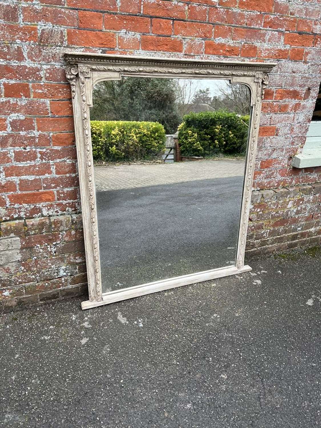 A Superb Large Antique English 19th Century painted Mirror