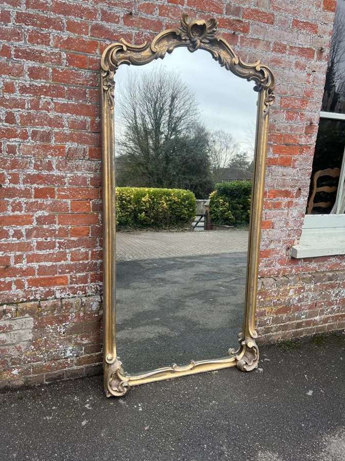 A Spectacular large Antique French 19th C carved wood &  gilt Mirror