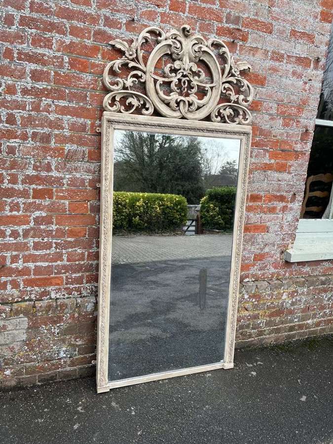 A Fabulous large Antique French 19th C carved wood & gesso Mirror