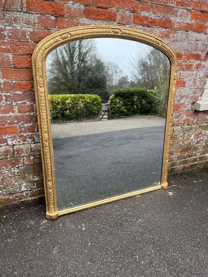 A Superb good size Antique English 19th Century gilt Overmantle Mirror
