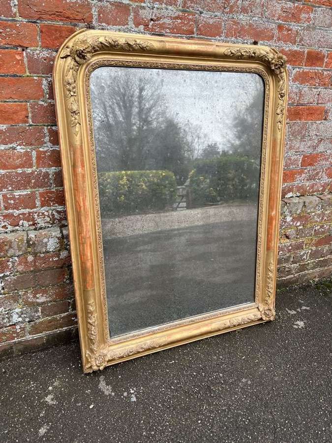 An Exceptional good size early Antique French 19th C arched  Mirror
