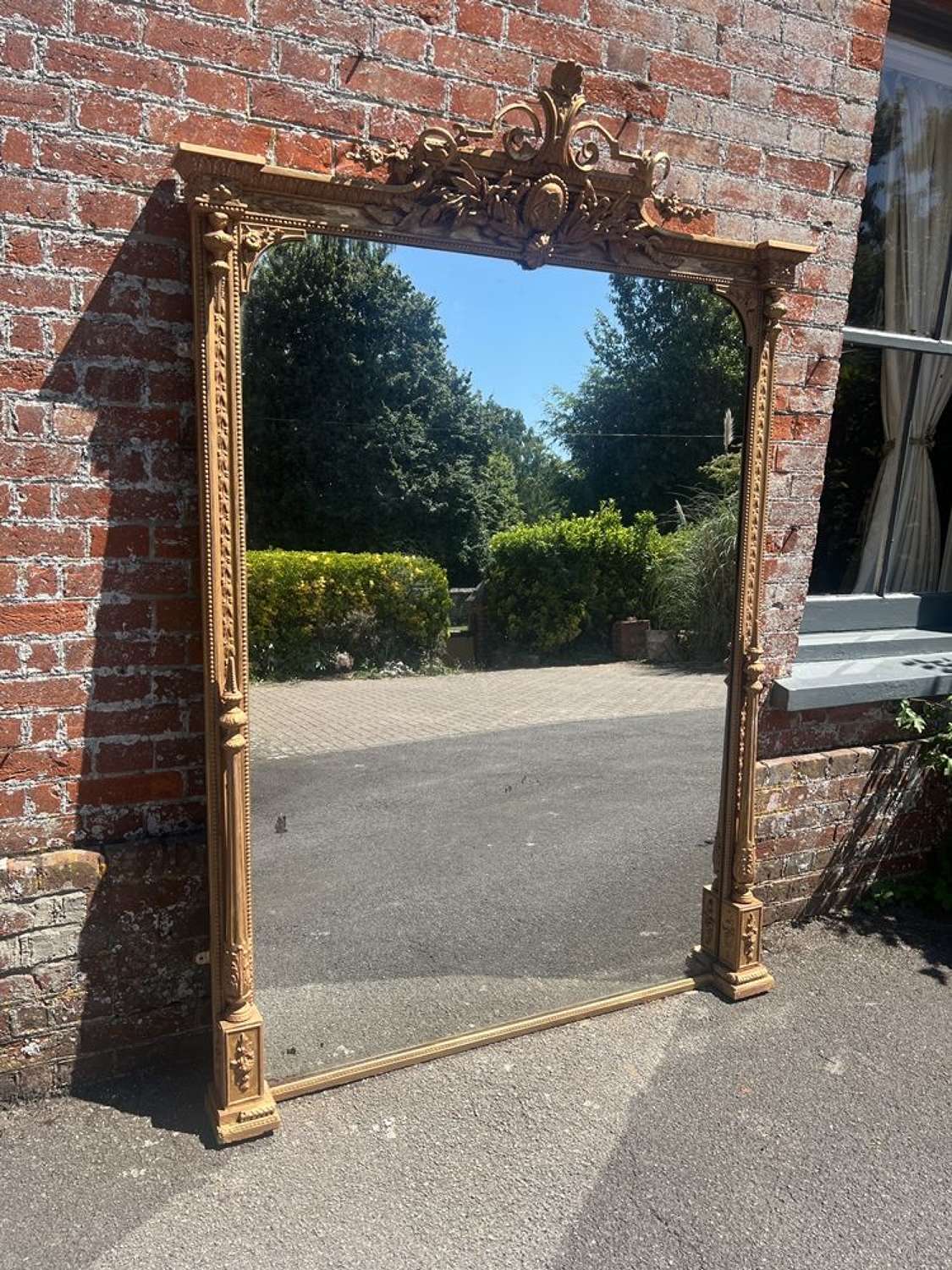 A Highly Impressive large Antique English 19th Century gilt Mirror