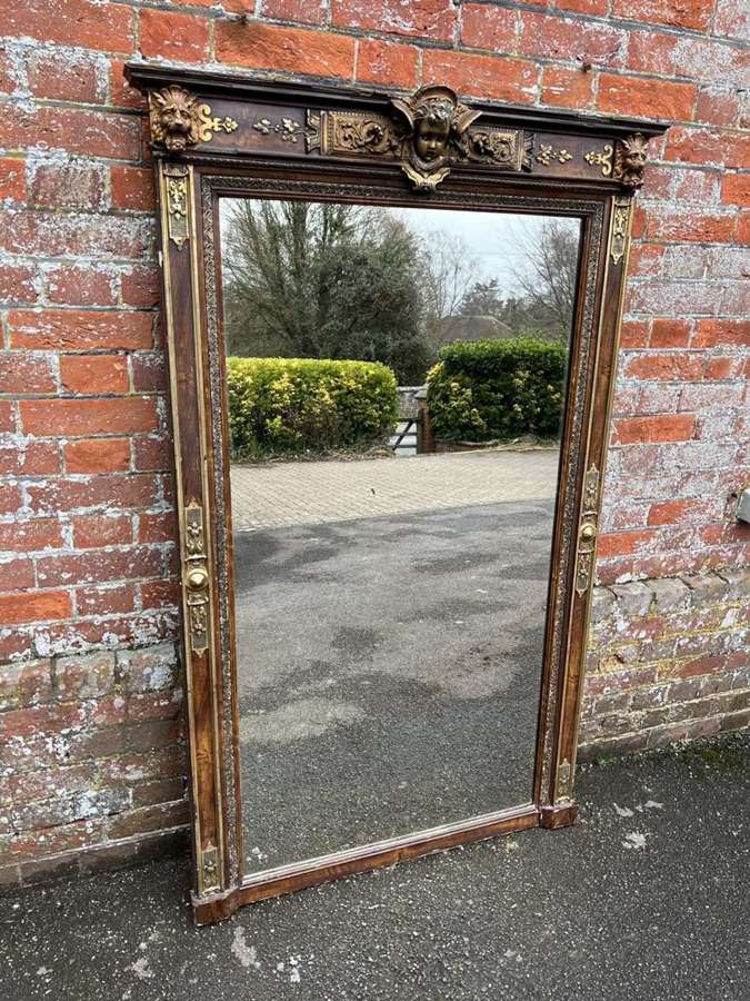 A Delightful large Antique French 19th Century gilt & painted Mirror.