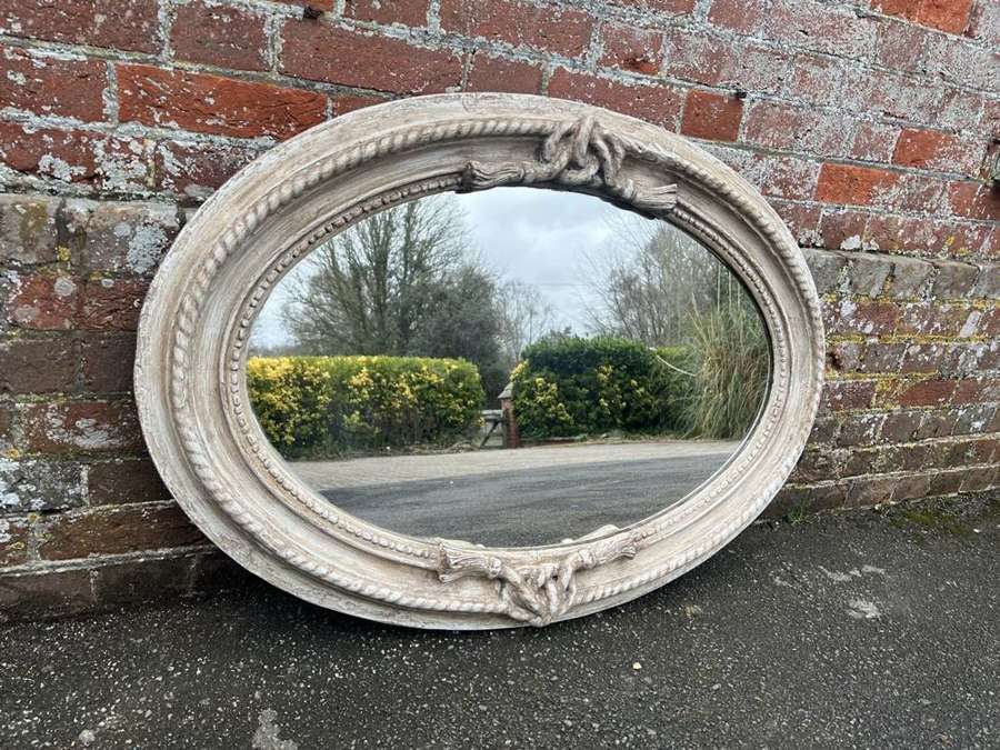 A Wonderful good size Antique French 19th Century painted Oval Mirror.