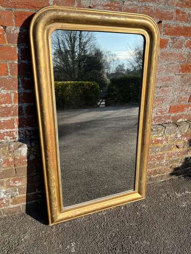 Silver Gilt Etched Framed Mirror, Antique French Silver Gilt Mirror